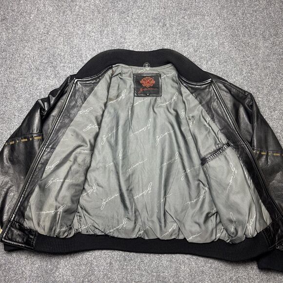 Vintage Z Cavaricci Black Leather Bomber Jacket Women’s Size Medium - Picture 6 of 11
